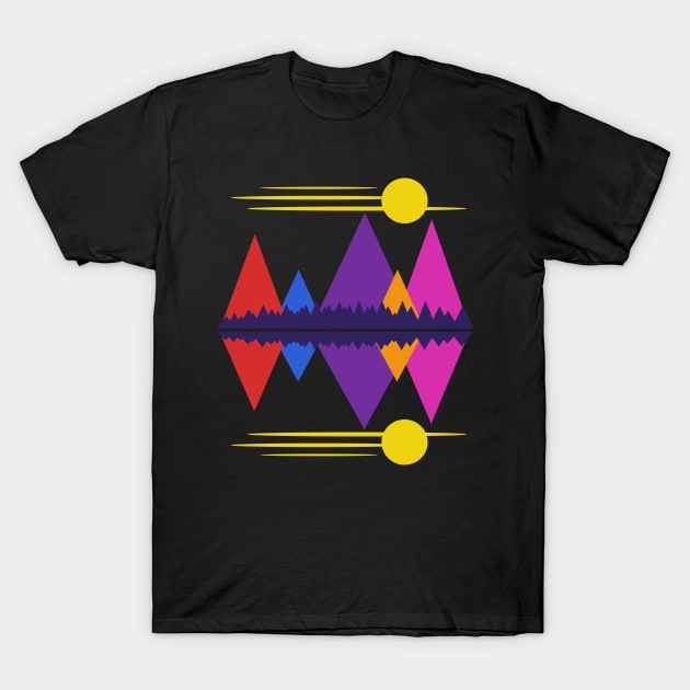 Moon Over The Mountains #5 T-Shirt by RockettGraph1cs